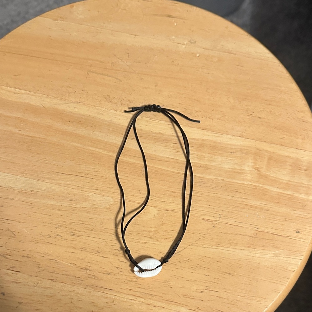 Ron Jon Black Cord Bracelet with White Shell